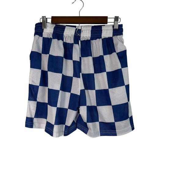 Eric Emanuel x NASCAR Mesh Shorts XXL Blue White Checkerboard Made in USA Limite - Picture 2 of 7